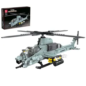 Viper Helicopter DIY Building Block Set, Interactive Assembly Toy for Boys & Kids, Creative Table Ornament, Ideal Home & Room Decor, Perfect Birthday & Holiday Gift for Military Fans, Craft Lovers & Collectors