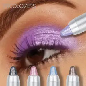 2-in-1 Shimmer & Matte Eyeshadow Stick with Sponge Brush,Smudge-proof Shimmering Eye Shadow,Eye Brightener Makeup, Eyeshadow Pen