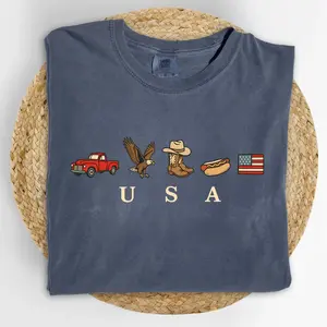 Comfort Colors USA Icons Comfort Colors Shirt, American Flag T-shirt, 4th Of July Graphic Tee, Country Clothing, Western Outfits, Independence Day Shirt