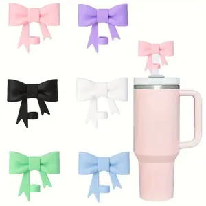 Large Bow Silicone Straw Cover Large Bow Silicone Straw Cover