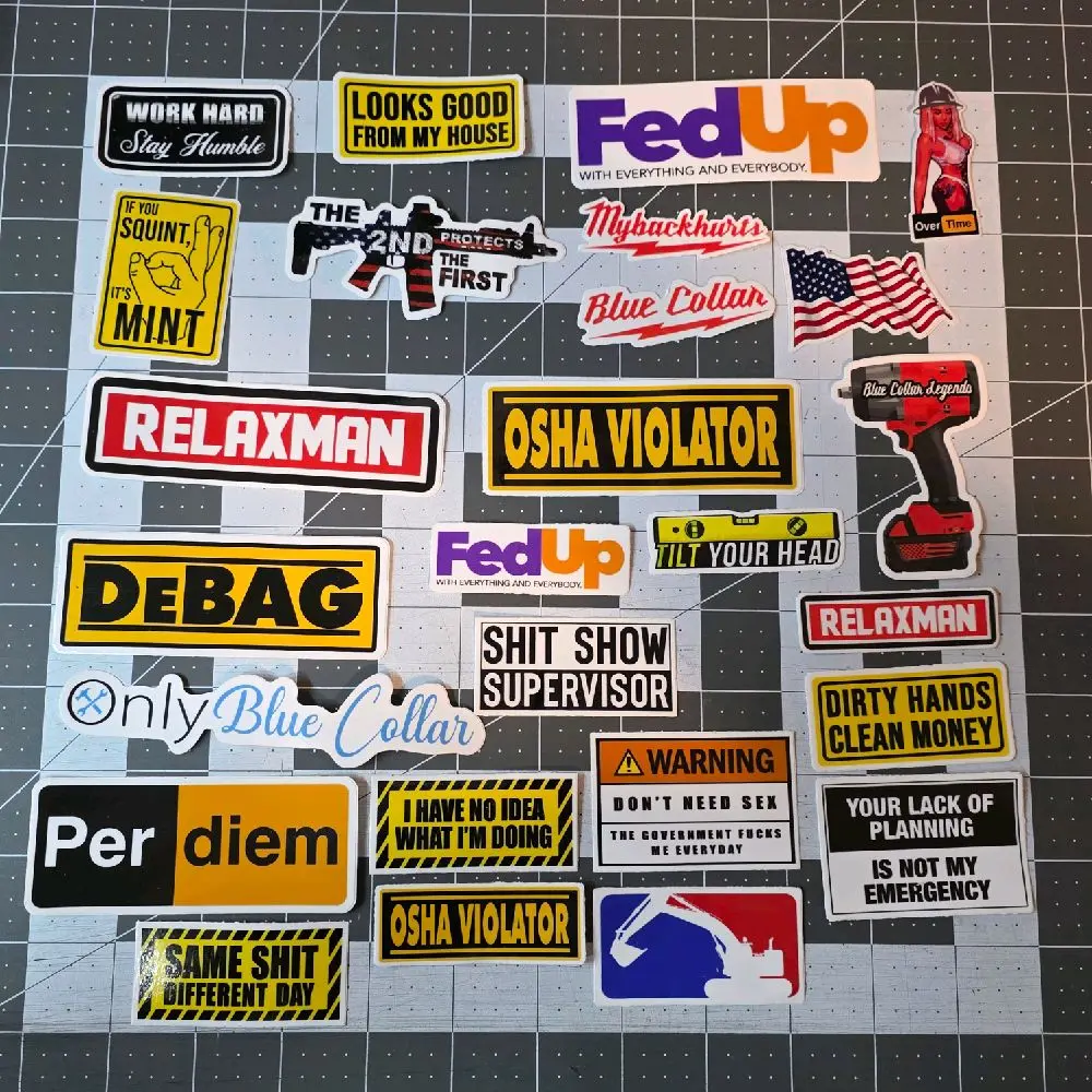 Blue Collar Stickers-  Purge Pack 25pcs