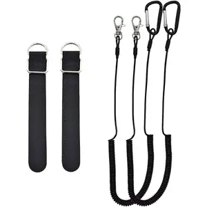 Durable Fishing Rod Ties - Secure Fishing Rod Straps with Lanyard to Prevent Rods or Nets from Falling - Ideal for Fishing Gear Organization