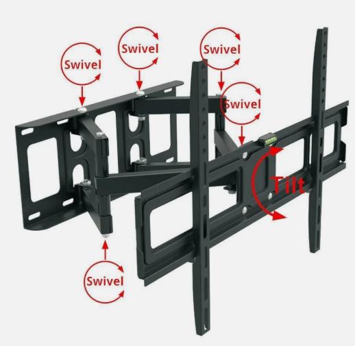 Articulating Full Motion TV Wall Mount Swivel Tilt For 32 42 47 50 55 60 65 70"