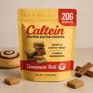 Caltein Cinnamon Roll Shortbread Cookie Pouches - 6 Pack