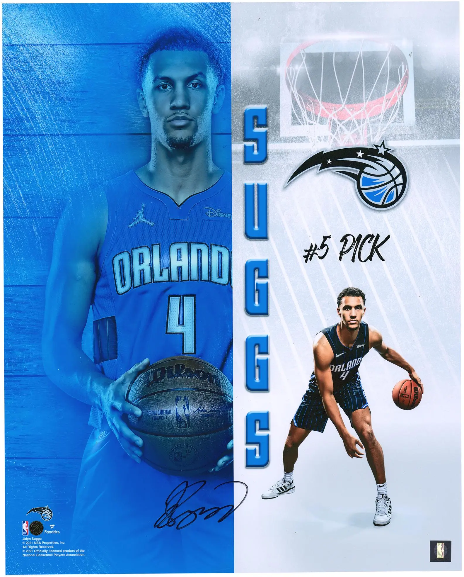 Jalen Suggs Orlando Magic Autographed 16" x 20" Rookie Photoshoot Photograph - Fanatics Authentic Certified