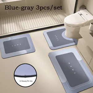 Super absorbent bathroom mat set - soft diatom mud material, non-slip, quick drying, easy to clean - suitable for kitchen living room, shower room and laundry room super absorbent