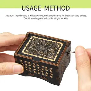 You Are My Sunshine Hand-cranked Music Box,Wood Antique Engraved Musical Case for Loved Ones Gifts for Lover Boyfriend Girlfriend Husband Wife,Creates Family Bonding Moments