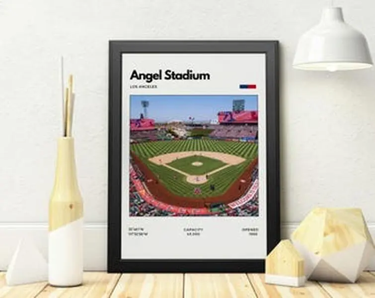 Angel Stadium Poster - Home of The Los Angeles Angels, Baseball Wall Art, Office Poster, Bedroom Poster
