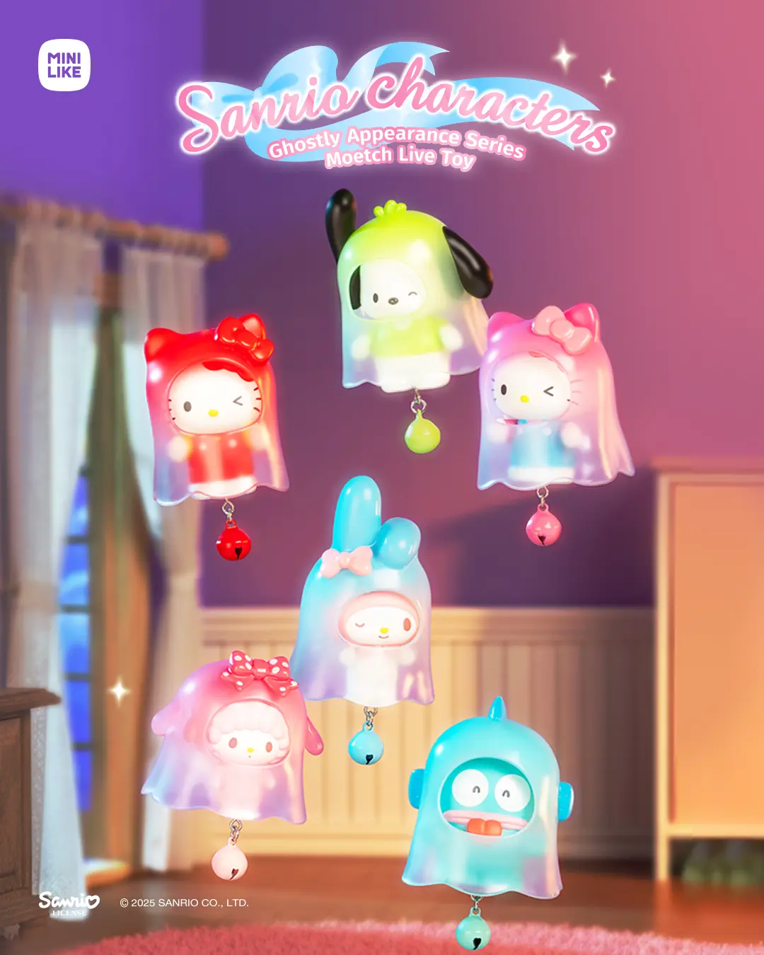 Sanrio characters X MINILIKE Ghostly Appearance Series Moetch Live Toy blindbox