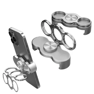 Three-Finger Mobile Phone Grip Stand | Double-Ring Hands-Free Clip, Suitable for Live Streaming, Selfies, Watching Movies, and TV Shows