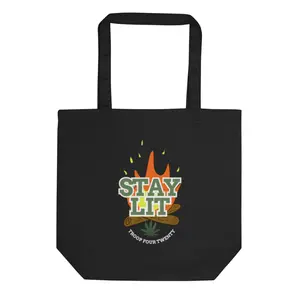 Troop Four Twenty Stay Lit Tote Bag - Cannabis Themed 420 Weed Novelty Gift