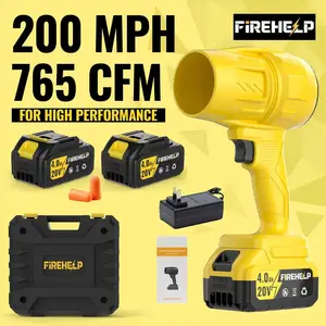 FIREHELP Cordless Leaf Blower Electric Jet Blower, Portable Dust Remover, Handheld Blower – 200 MPH Air Speed, 765 CFM Air Volume Variable Speed, Lightweight & Portable – Ideal For Lawns, Yards, And Pet Hair – Green Christmas & Halloween Gift