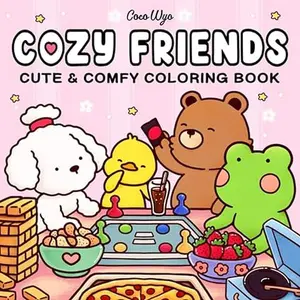 Cozy Friends Coloring Book for Adults and Teens Featuring Super Cute Animal Characters with Easy and Simple Designs for Relaxation