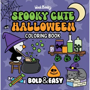 Spooky Cute Halloween Coloring Book & Reusable Protective Sheet by Wook Books