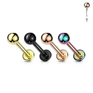 Titanium Labret Stud 20 18 & 16 Gauge Threadless Flat Back Ring