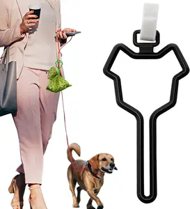 2 count  Poop Bag Holder,   Bag Holder Carrier for Leash,  Poop Bag Dispenser for Walking Running Bicycle Accessory (Black)