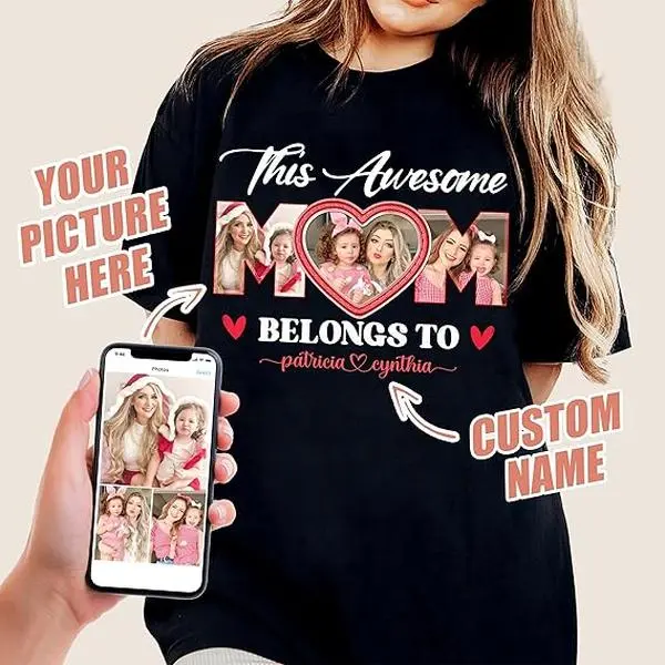 Shannon Mccray Custom T Shirts for Mom Mama Shirt with Photo Vintage Tee Custom Bootleg Shirt Unique Gifts for Mothers Day