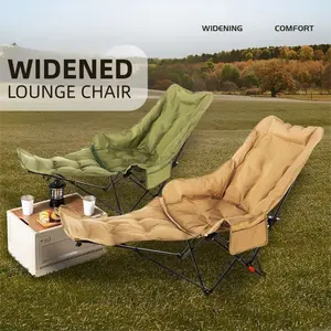 4-Position Adjustable Recliner with Footrest – Padded Moon Chair, Portable Folding Lounge Chair, Sit or Recline for Nap, Camping, Office
