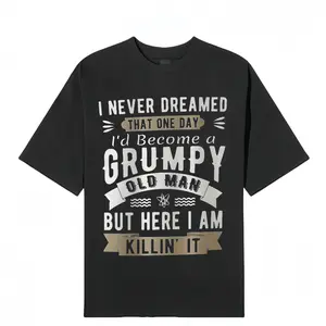 Men's Casual 3D Digitally Printed T-Shirt - Short Sleeve Menswear Top, Comfortable Fabric, "I Never Thought I'd Be a Grumpy Old Man 1 Day, But Here I Am" Tagline Pattern tiktokshopspringglowup,summervibes outdoorfun