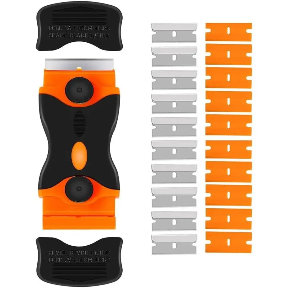 Razor Scraper, 2-in-1 Double Edged Razorblade Scraper Tool with 20 ...