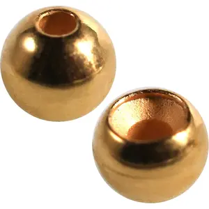 Brass Fly Tying Beads,Round Ball Beads Fly Tying Materials 100 Count (Gold,3.3mm(1/8"))