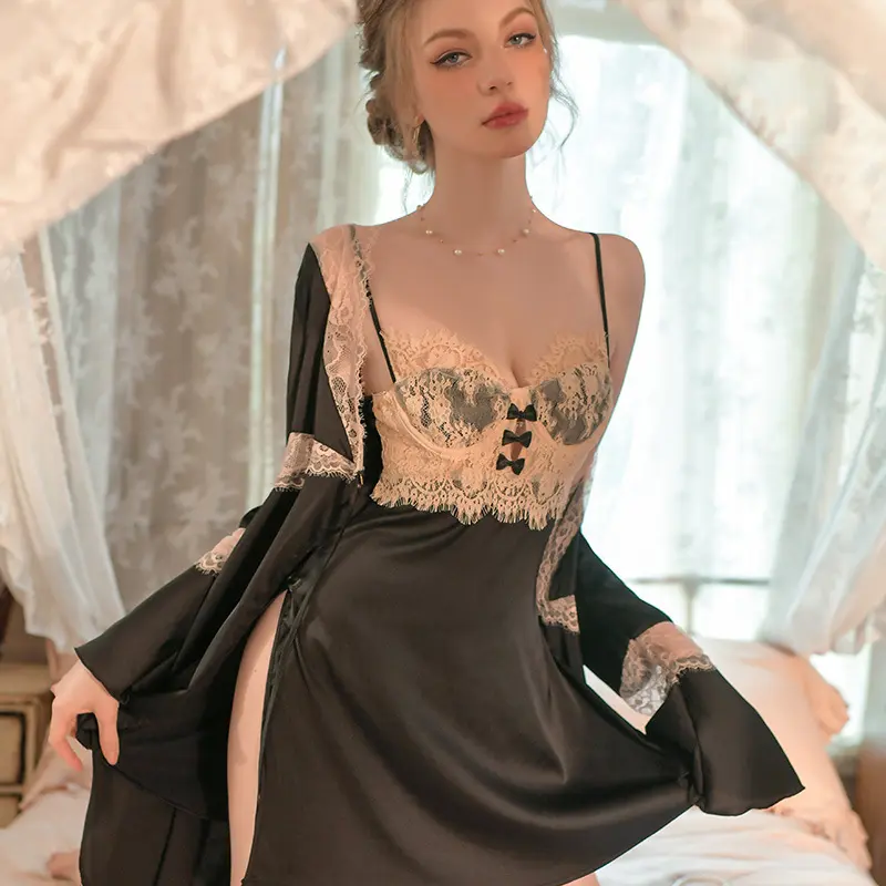 New Sexy Women's Lingerie Pure Desire Style High-end Nightgown Sleepwear Homewear Set Latest Design