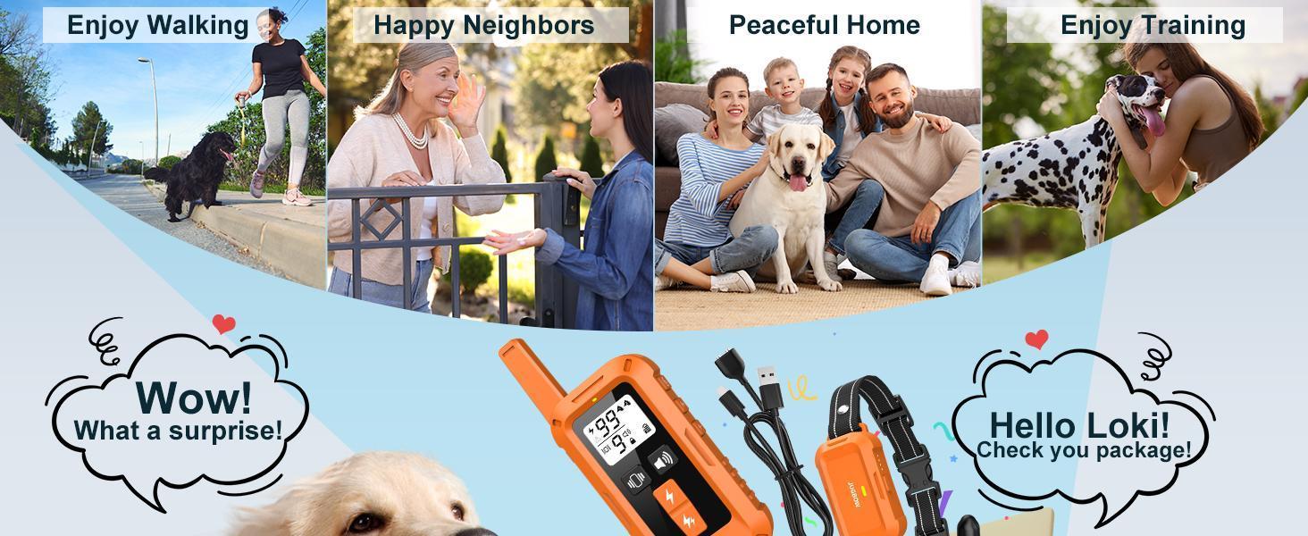 Jugbow Dog Training Collar - 4200FT with Remote, 4 Training Modes, Security Lock, IPX8 Waterproof,Rechargeable e-Collar for All Breeds,Orang-DT68