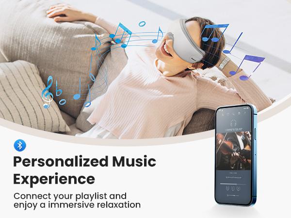 Nekteck Eye Massager with Heat & Bluetooth Music, Comfort Eye Mask for Relaxation, 5 Massage Modes, 15 mins Auto-Off, Ideal Gift for Men & Women,Christmas 's Day Present