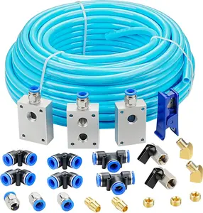 1/2″OD Compressed Air Piping System and Shop Air Line Kit with 100ft TPEE Tubing 3/8″ID, 27-Piece Air Push to Connect Kit