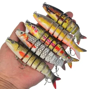 Bass Fishing Lures, Jointed Swimbait Glide Bait for Bass, Trout & Pike – Lifelike Fishing Lure with 3D Eyes, Built-in Rattle Chamber, Triple Hook – Realistic Fishing Lures for Freshwater & Saltwater