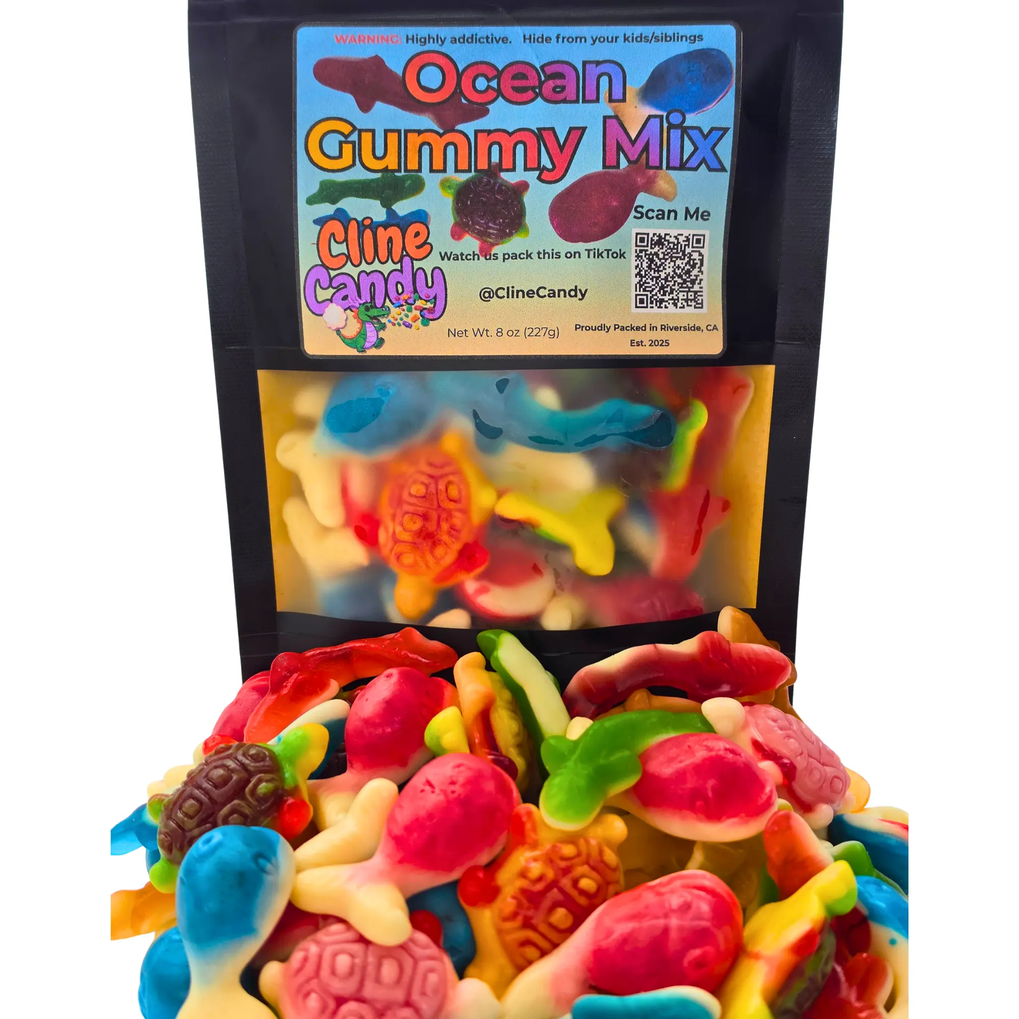 Ocean Mix Assorted Gummy Mix Candies - European Import Bulk Chewy Soft Gummies, Shark, Turtle, Whale Pieces of Gummies - 0.5lb & 1lb Options