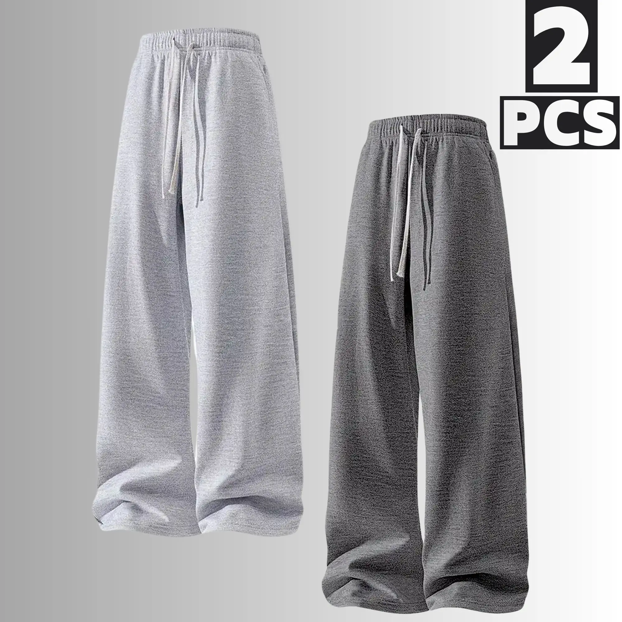 Minimalist loose casual two-piece set featuring polyester long pants — versatile for urban home and sporty outfits