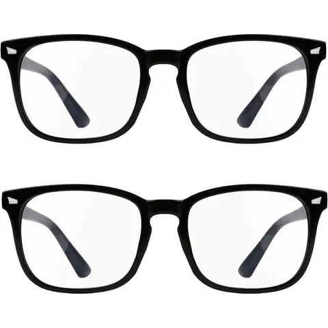Adults' Unisex 2-Piece Sports Eyewear Set - Sturdy, Lightweight Bluelight UV Resistant Glasses That Improve Sleep, Fashion Reading Eyeglasses, Ideal Gift for Mum, Bluelight Glasses