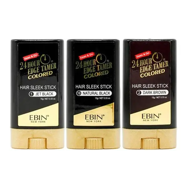 Ebin New York 24hr Scented Edge Tamer Hair Wax Sleek Stick with Brush - 0.53oz/15g, Curly Hair Beauty Product for Styling & Edge Taming, Beauty Products