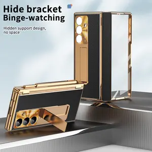 Premium Vegan Leather Case for Samsung Z Fold 7 and Fold 6.Luxury magnetic business cover with built-in S Pen slot.Full hinge protection and shockproof design.The ultimate sophisticated accessory for professionals who value quality and style.