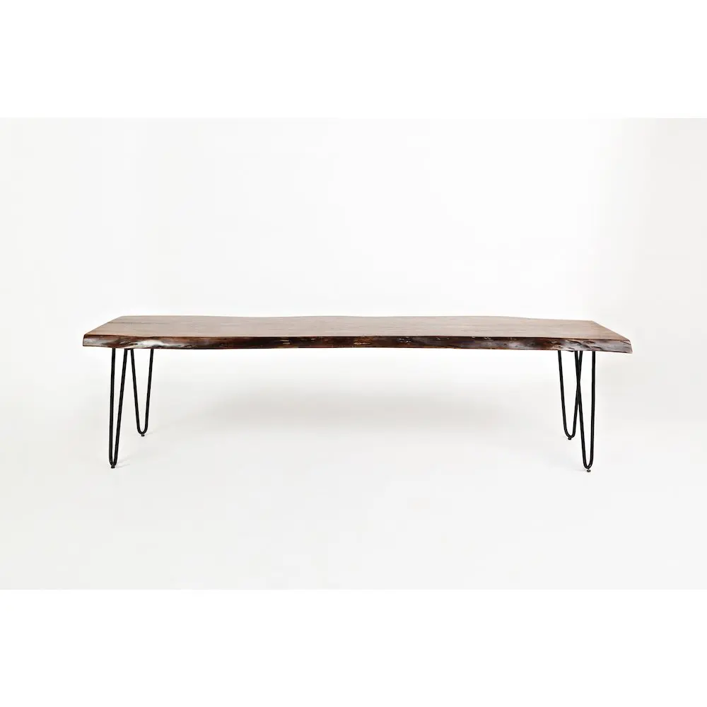 Jofran Nature's Edge 70 in Solid Acacia Wood Bench - Rustic Transitional Indoor Furniture, Wide Seat for Entryway, Perfect for Natural Wood Home Aesthetic