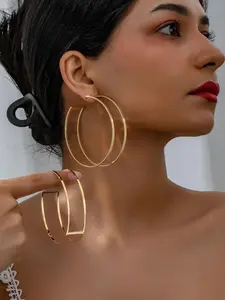 Simple Cuff Hoop Earrings, Fashionable All-match Earrings for Women, Trendy All-match & Exquisite Jewelry for Birthday Gift, Flat Back Earrings