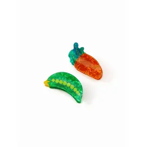 Cider 2 PCS PEA POD & CARROT HAIR CLAW SET
