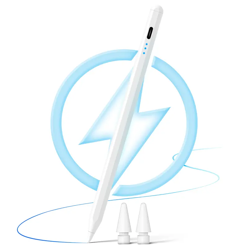 Stylus Pen for iPad 2018-2024, iPad Pencil 2nd Generation, Latest Fast Charge Magnetic Tilt Sensitivity and Palm Rejection Stylus, Active Pencil Compatible with Apple iPad Pro 11"/12.9", iPad Mini 5/6, iPad Air 3/4/5, iPad 6/7/8/9/10 White
