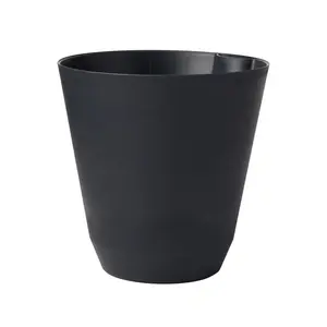 14 in. Black Resin Self-Watering Planter with Built-In Funnel System & Water Reservoir for Consistent Hydration Eco-Friendly Durable for Indoor & Semi-Outdoor Use