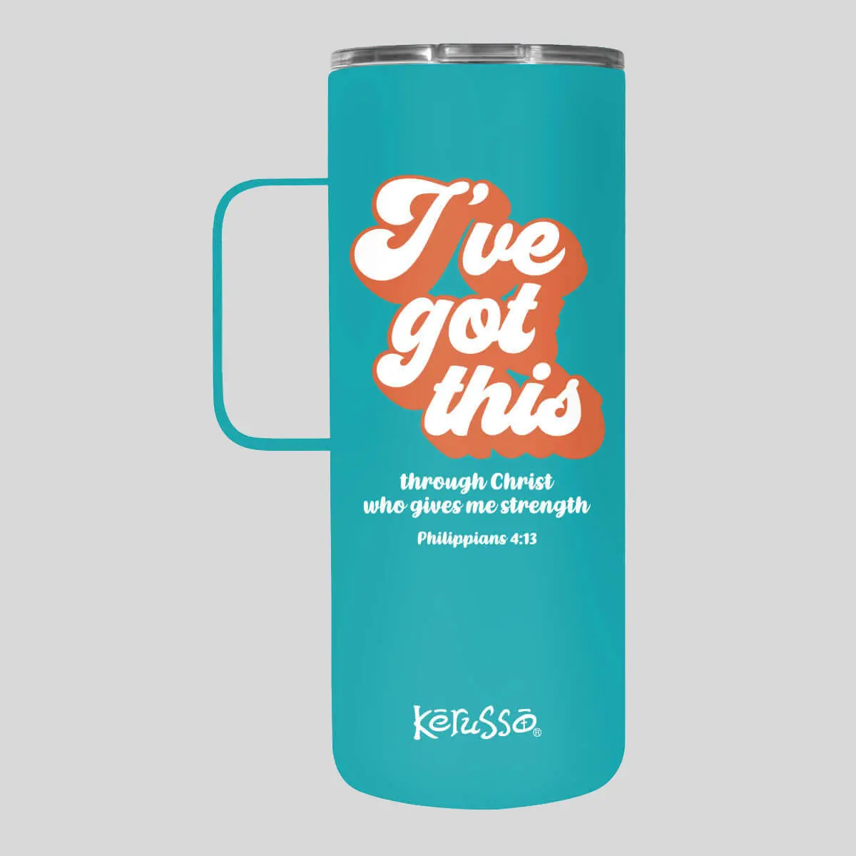 Kerusso I've Got This 22 oz Stainless Steel Vacuum Flask Mug with Convenient Handle, Slide Lid, Flasks