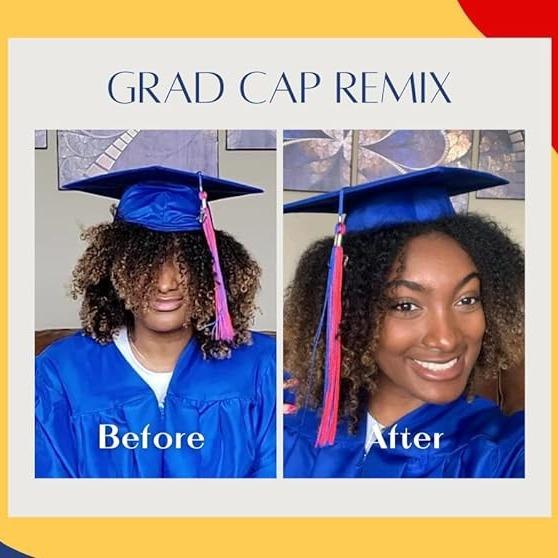 Graduation Cap Headband, Invisible Anti-Fall Grad Cap Holder Insert for Secure Fit, Clear Non-Slip Graduation Hat Accessories for All Hairstyles & Thick Curly Hair, Ideal Graduation Gift for Her/Students