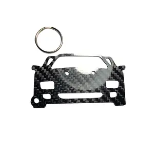 Carbon Fiber keychain for Ferrari F40 (1987-1992) Inspired Keychain Lanyard gift FRONT view Glossy Twill