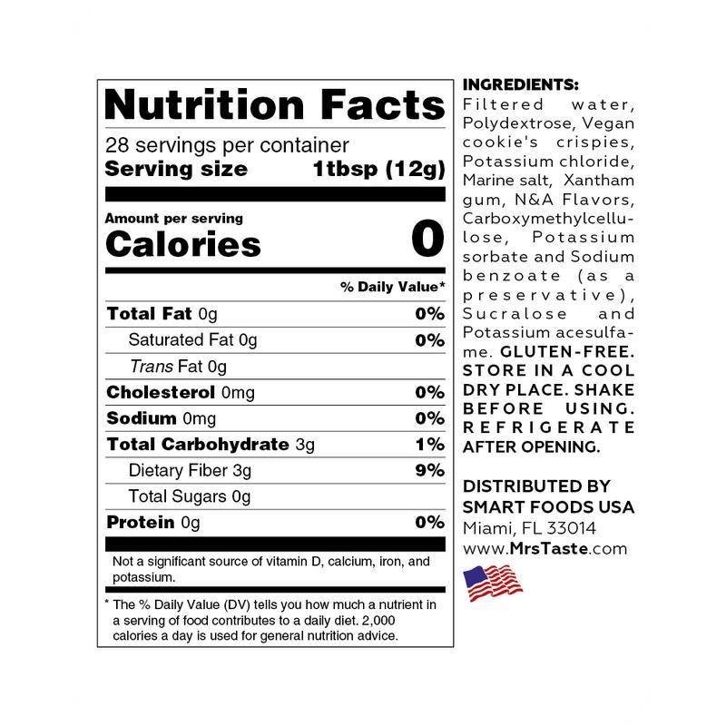 Mrs. Taste Cookies and Cream Sweet Flavor - No Sugar, Zero Calories, Zero Sodium, Ideal for Smoothies, Shakes, and More