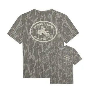 Spring Legion Original Bottomland Vintage Tee, Oval Turkey Camo Hunting Shirt, Classic Hunter Style Outdoor Apparel for Men