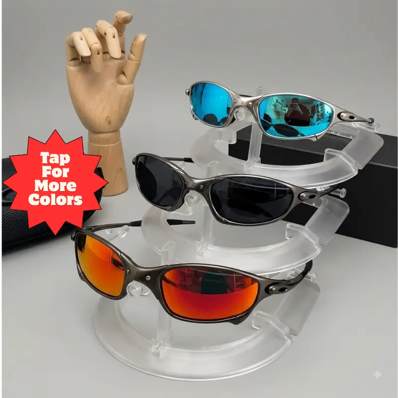 Outdoor Sunglasses for Men & Women, UV400 Polarized Speed Shades, Retro Futuristic Oval Sport Glasses for Driving, Golf, Cycling & Running, Lightweight Metallic Frame Sunnies, Trendy Streetwear Accessory, Multi Colors