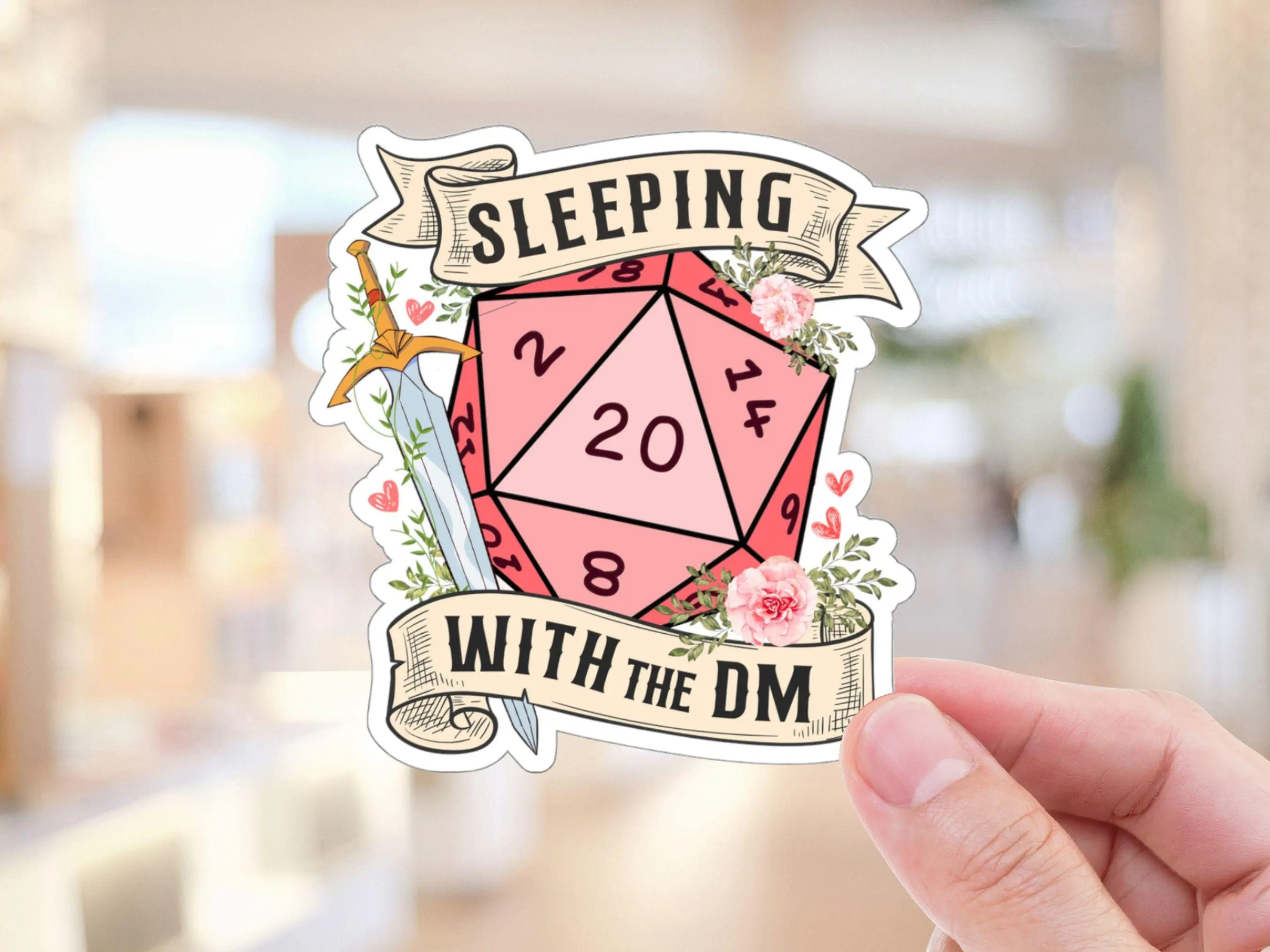SLEEPING with the DUNGEON MASTER Sticker: dnd sticker, dnd vinyl sticker