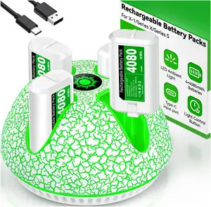 Xbox Controller Battery Pack with 4 x 4080mWh Rechargeable Battery Packs for Xbox Series X|S, Xbox One S/X, and Elite Controllers-White