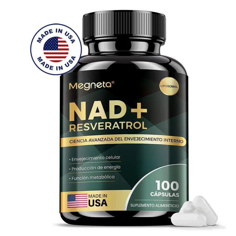 NAD+ Resveratrol Liposomal Dietary Supplement - Cellular Aging Support, ATP Energy Vitamins Supplements, Prop 65 Safe - 100 Softgel Capsules, Made in USA (1 Bottle - Trial Stage, 3 Bottles Option)