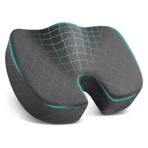 Seat Cushion - Memory Foam Cushion for Office Chair, Car Seat, Airplane, Bleacher - Sciatica & Hip & Coccyx Pain Relief Desk Chair Cushion for Long Sitting Office Workers, Car Drivers